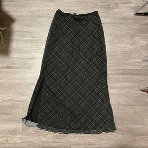 Y2k plaid midi skirt